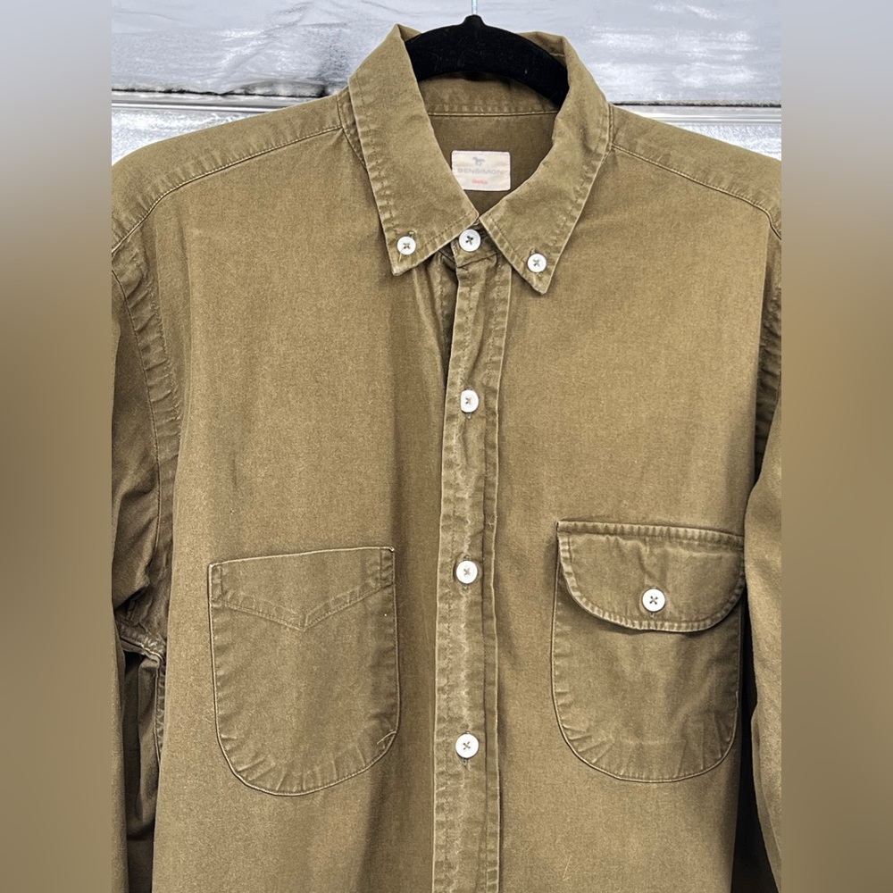 EUC Bensimon Leather Elbow Patch Button Down Shirt - Picture 3 of 10